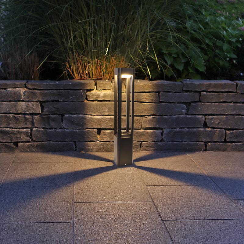 Hollow Aluminum LED Waterproof Black Modern Outdoor Light Post Lamp