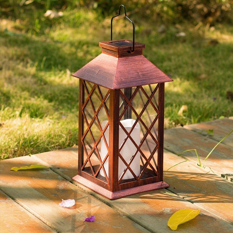 Retro Waterproof LED Bronze Antique Outdoor Lanterns Solar Lights Lamp