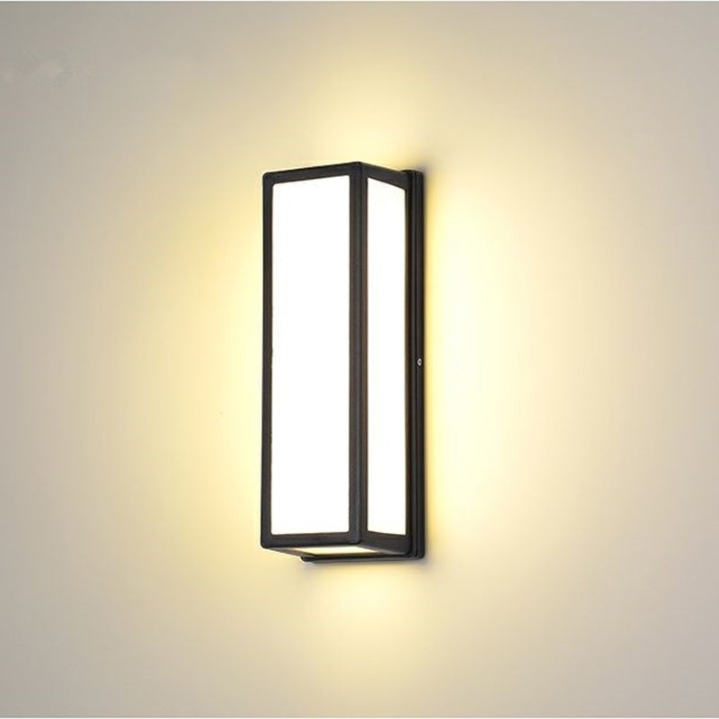 Rectangular Minimalist LED Waterproof Black Modern Outdoor Wall Lights