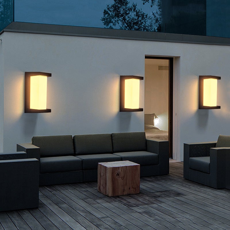 Creative Geometric Waterproof Black Modern Outdoor Wall Lights Wall Lamp