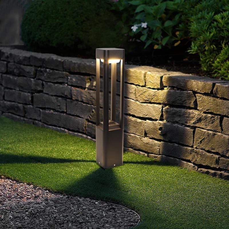 Hollow Aluminum LED Waterproof Black Modern Outdoor Light Post Lamp