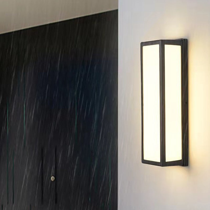 Rectangular Minimalist LED Waterproof Black Modern Outdoor Wall Lights