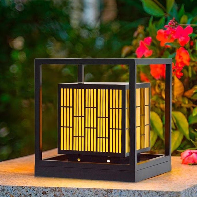 Vintage Window Grilles Decor Waterproof Modern Solar Lights Outdoor Post Lamp