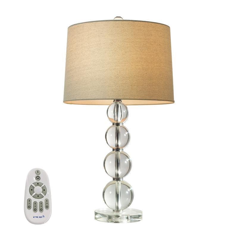 25 inch Light-Through Stacked Spheres Crystal Table Lamp