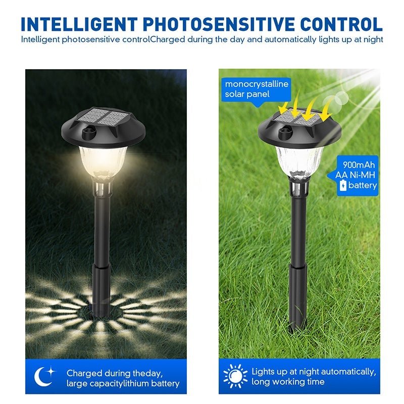 4-Pack LED Waterproof Black Modern Intelligent Solar Lights Outdoor Lawn Lamp