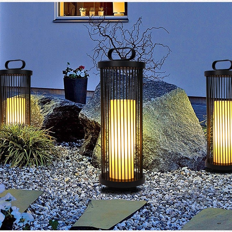 Cage Shape Waterproof Black Retro Classic Outdoor Lanterns Outdoor Lamp