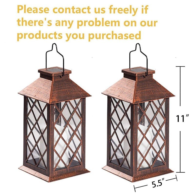 Retro Waterproof LED Bronze Antique Outdoor Lanterns Solar Lights Lamp