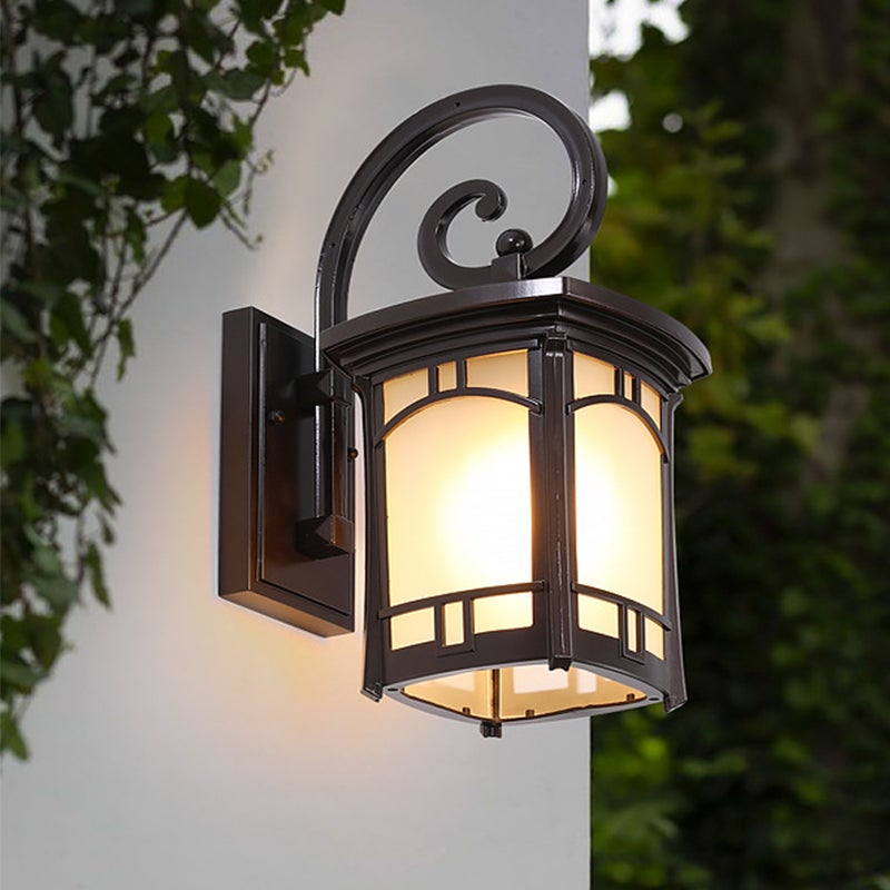 Vintage Striped Glass Shade Waterproof Modern Outdoor Wall Lights