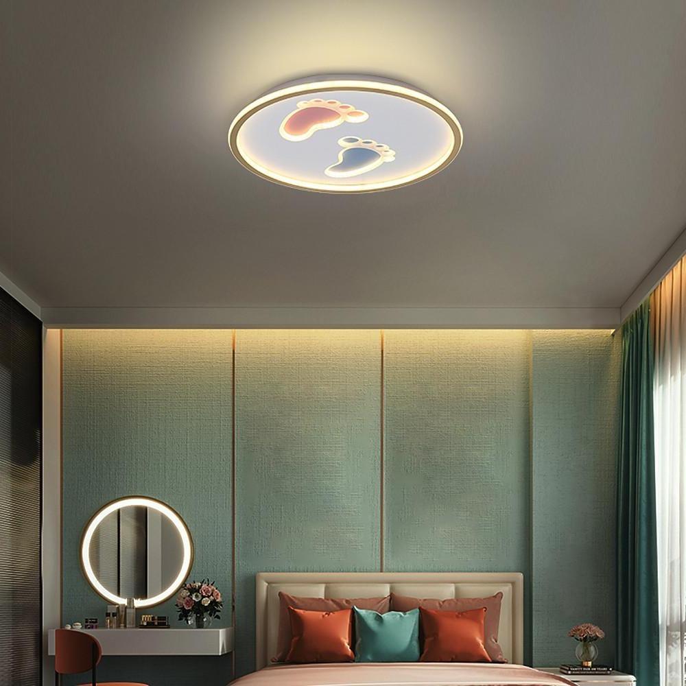 Feet Image Novelty Nordic Metal LED Flush Mount Ceiling Light for Bedroom