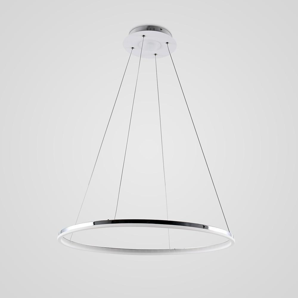 LED Circular Sturdy Modernistic Brushed Nickel Pendant Light With Remote Controller