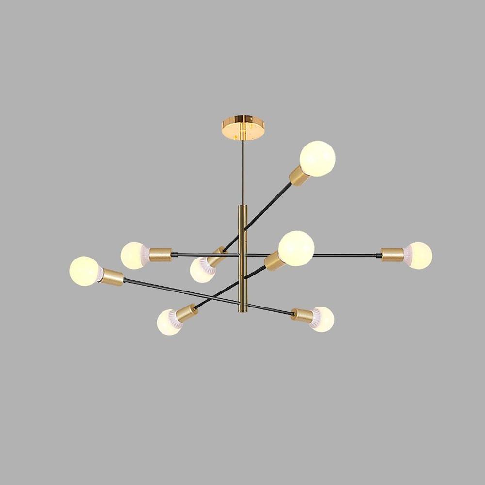 Modern Sputnik Chandelier Living Room Black Linear Chandelier 8 Bulbs