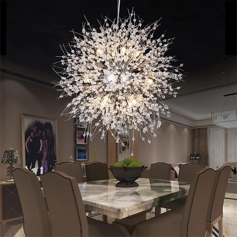 Chic Modern Metal Crystal Globe Design Chandeliers Kitchen Lighting Dining Room Lighting Ceiling Light 1 Bulb