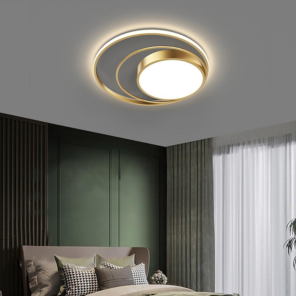 Multiple Circles Black Flush Mount Light LED Ceiling Light