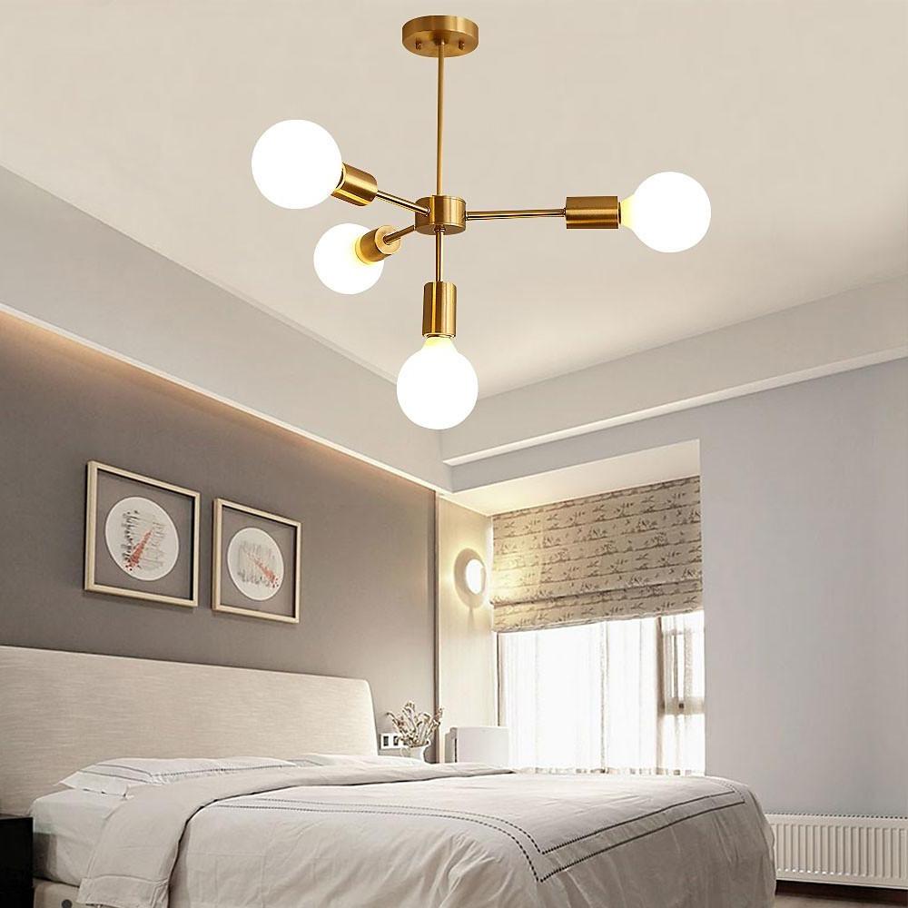 Luxurious Gold 4-Light Pendant Light - Modern 27'' Ceiling Fixture