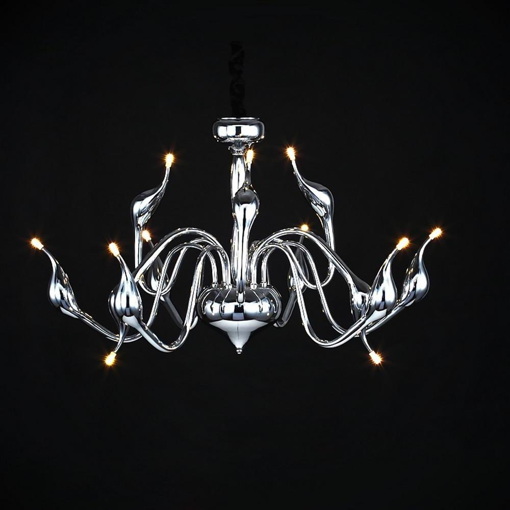 24'' Chrome Finish Modern Iron Chandelier