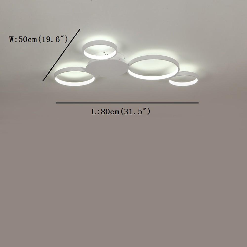 4 Circle Modern Silica Gel LED Flush Mount Ceiling Light for Living Room