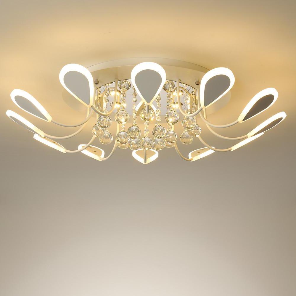 Creative Flower Shaped Dimmable LED Crystal Modern Ceiling Lights