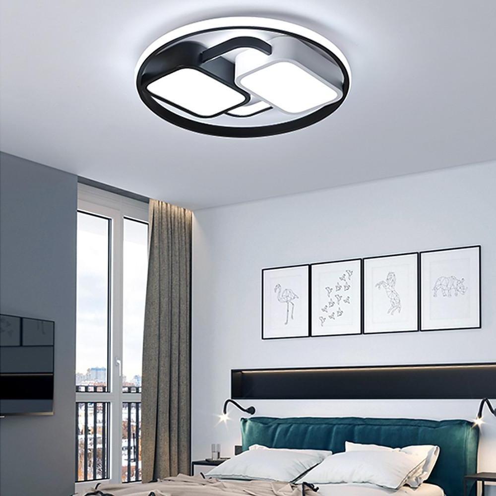 Circles Rectangles Dimmable LED Modern Ceiling Light Flush Mount Lighting