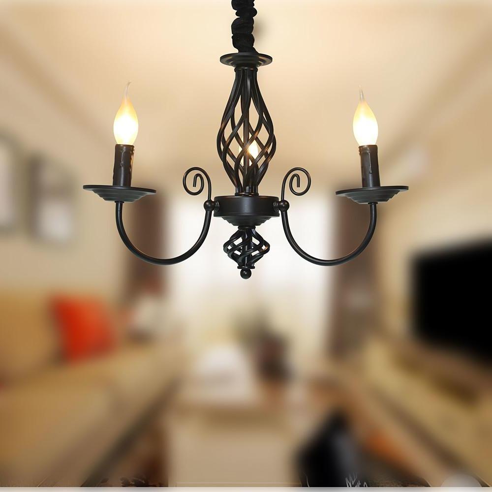 Triple Candles Shape Farmhouse Chandelier LED Oil Rubbed Bronze Chandelier