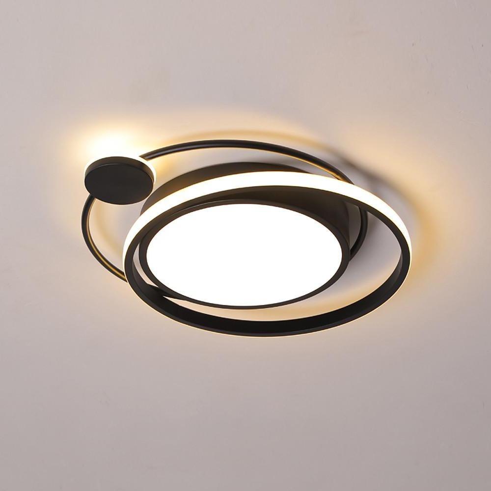 LED Offset Circles Geometric Classic Dimmable Flush Mount Ceiling Light for Bedroom