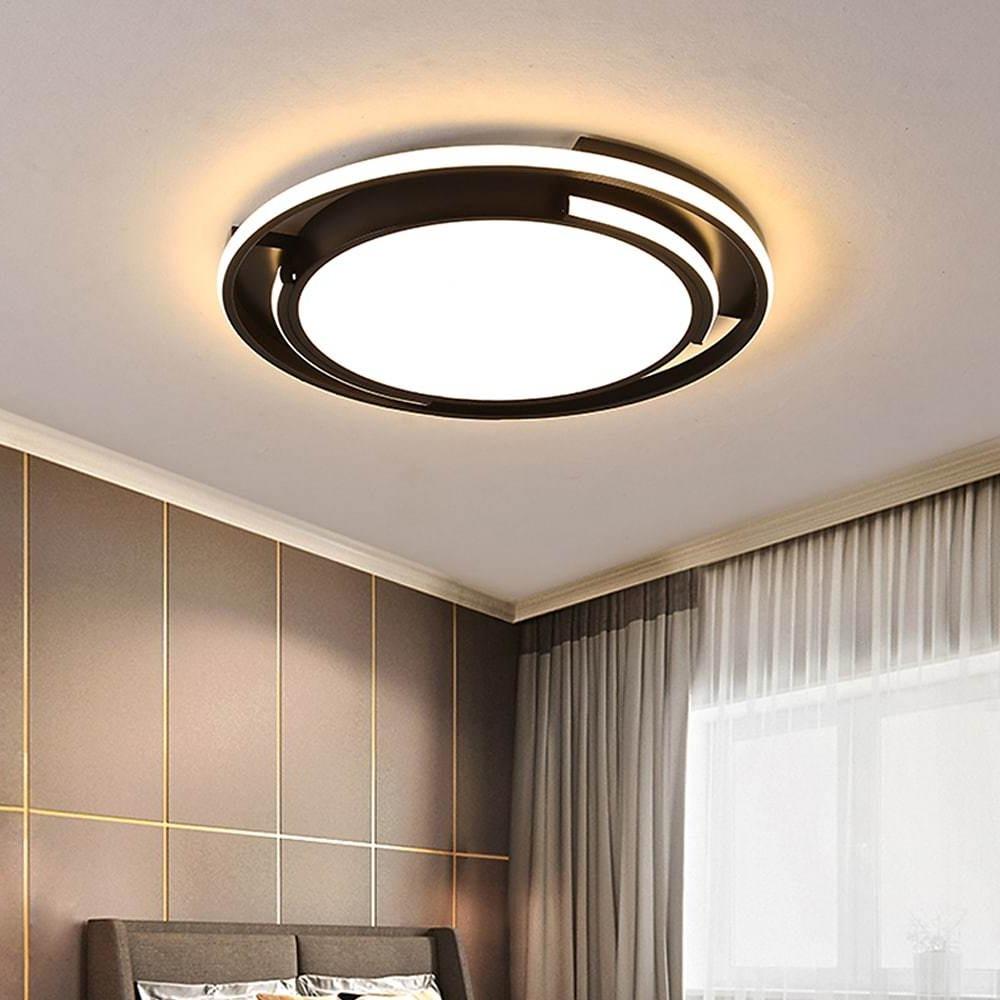 Circular Design Dimmable LED Black Nordic Ceiling Lights Flush Mount Lighting