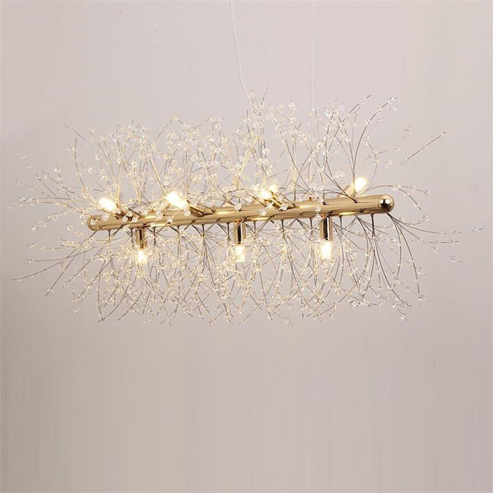 Luxury Modern LED Pendant Light with Electroplated Metal & Crystal Design E26/E27 Compatible