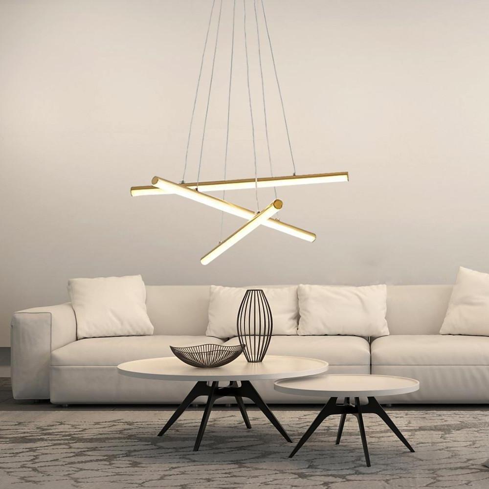 3-piece LED Strip Linear Modern Chandelier Pendant Light Hanging Lamp