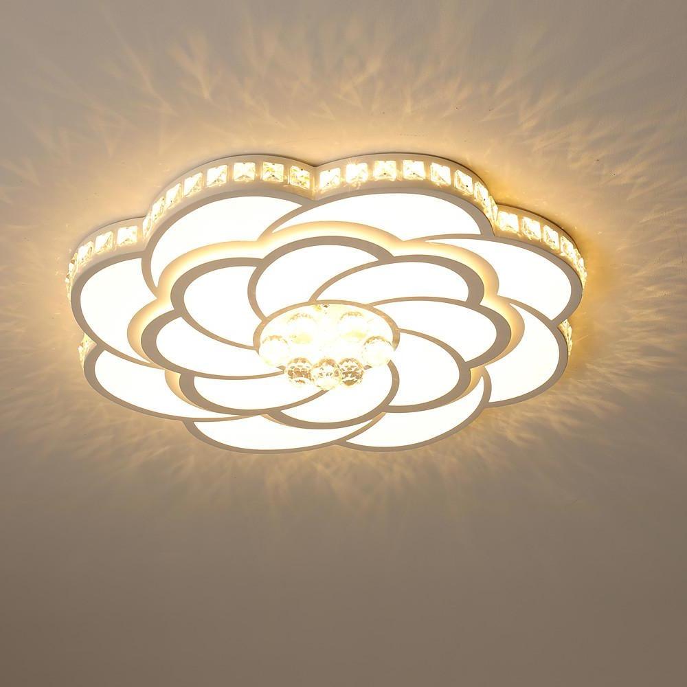 Flower Swirl Metal Novelty LED Flush Mount Ceiling Light for Bedroom