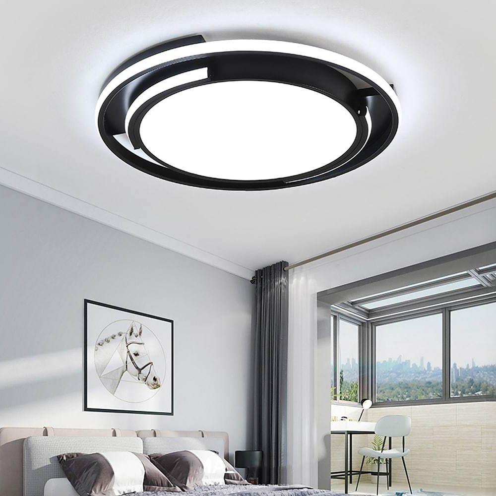 Circular Design Dimmable LED Black Nordic Ceiling Lights Flush Mount Lighting