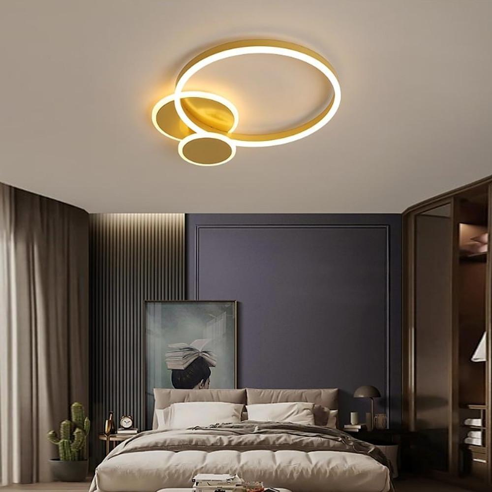 Overlapping Circles Flush Mount Ceiling Light Metal Artistic LED Light