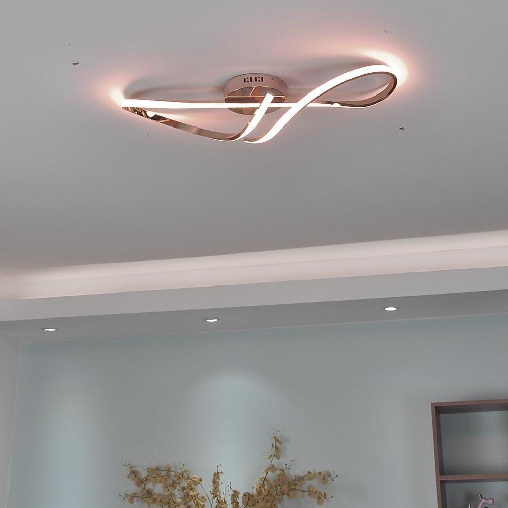 Wavy Pretty LED Nordic Linear Dimmable Semi-Flush Mount Ceiling Light