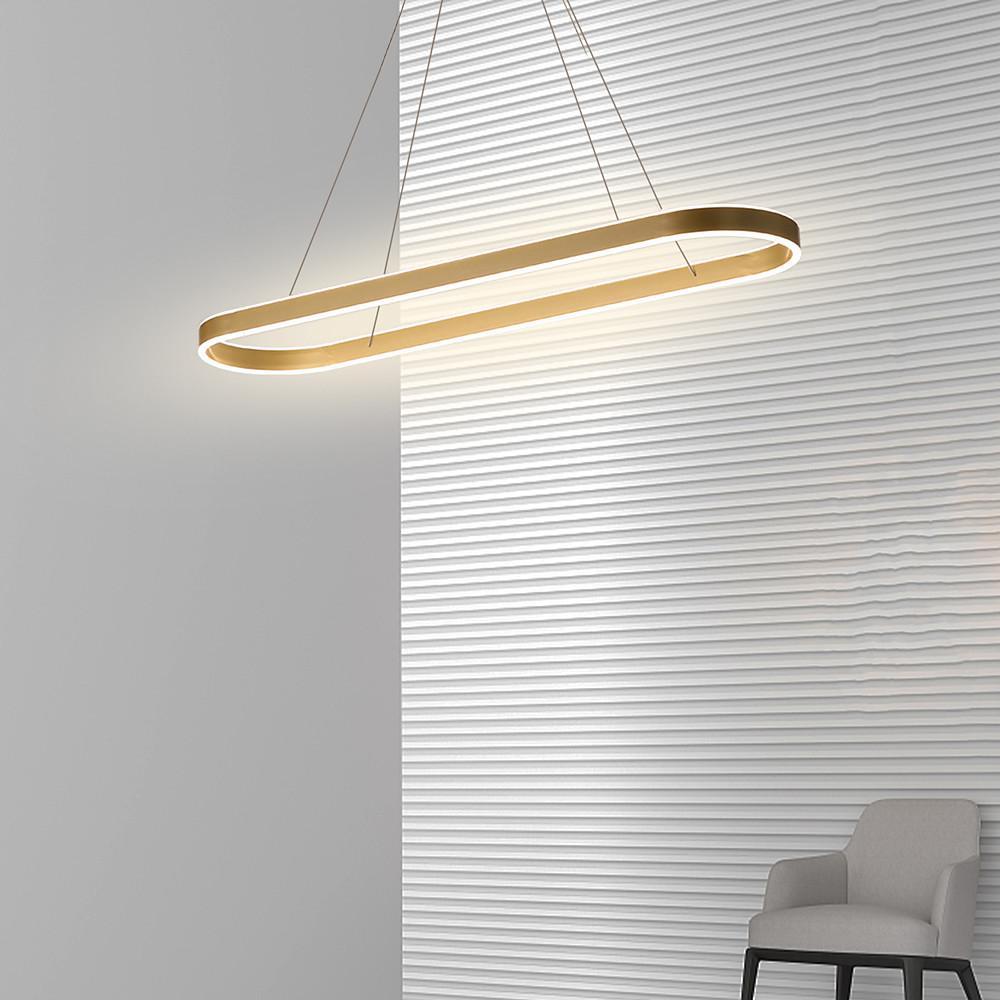 Rounded Rectangle LED Dimmable Modern Pendant Lighting Chandelier