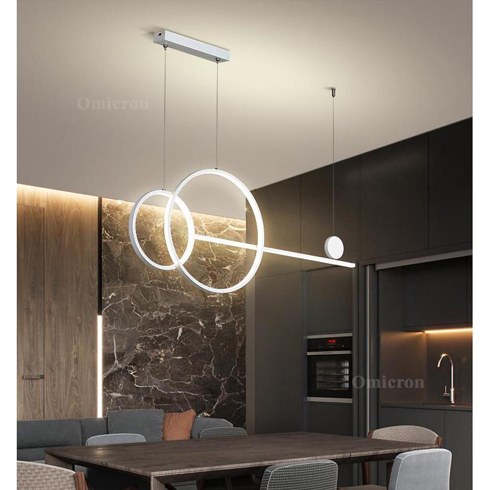 Large Small Circle With Linear Pendant Lighting Modern LED Kitchen Lighting