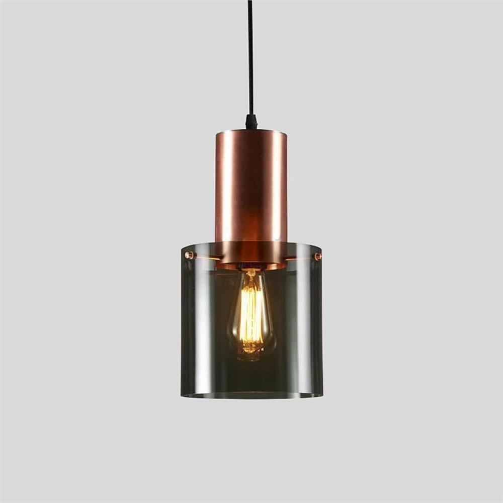 Modernist Cylindrical Glass Pendant Lighting Industrial Pendant Lighting Metal