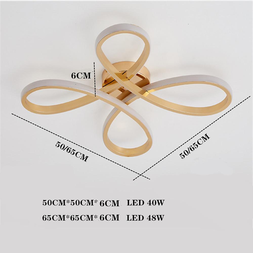 Linear Flower Shaped LED Gold Modern Ceiling Light Flush Mount Lighting