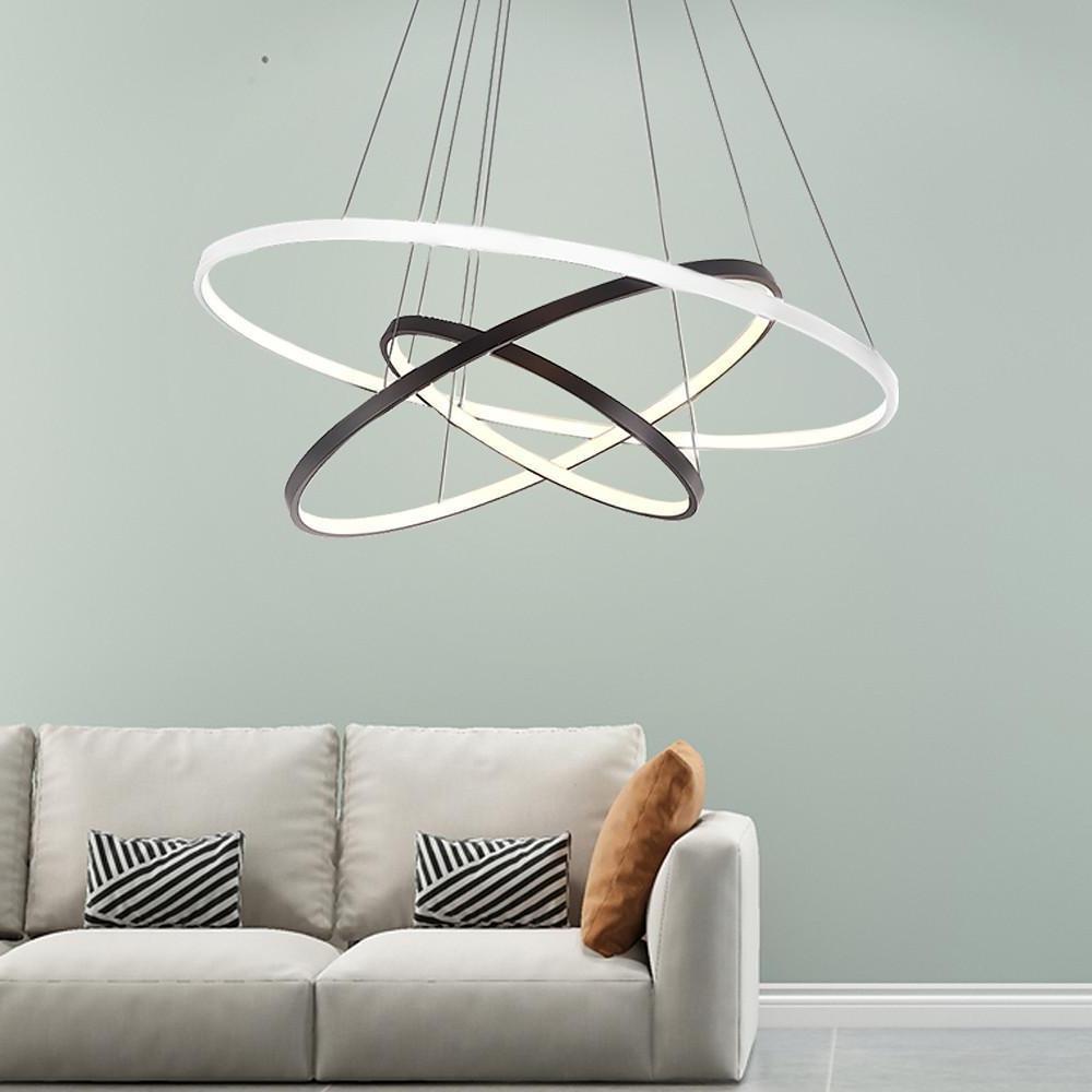 Adjustable Circles LED Dimmable with Remote Modern Chandeliers Pendant Light