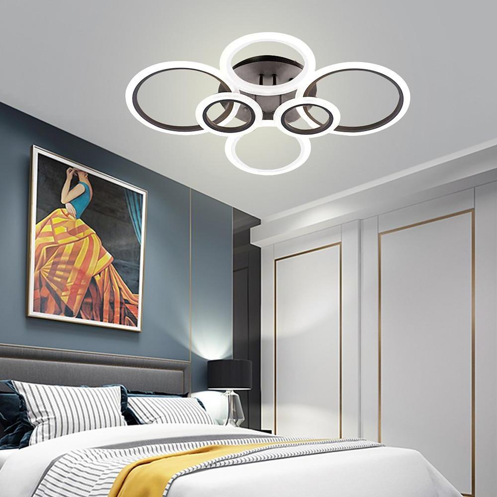 Circles Aluminum Acrylic Cluster Style Design Flush Mount Lighting LED Living Room Bedroom Ceiling Lights