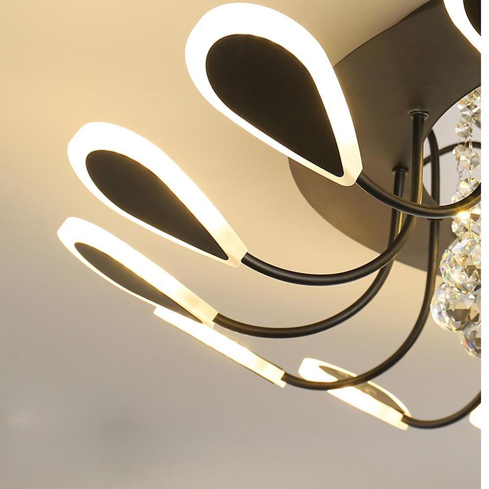 Creative Flower Shaped Dimmable LED Crystal Modern Ceiling Lights