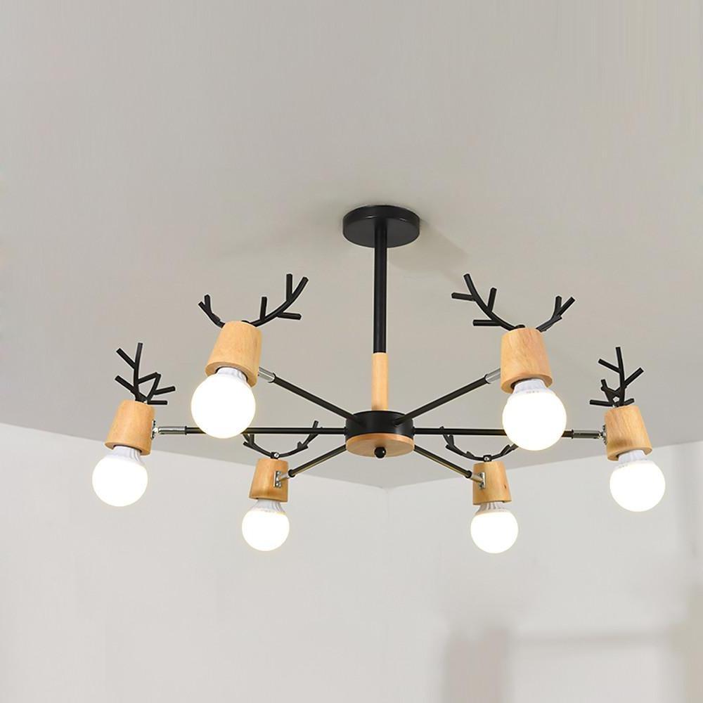 6-light Antlers-shaped LED Nordic Chandeliers Ceiling Lights Hanging Lamp