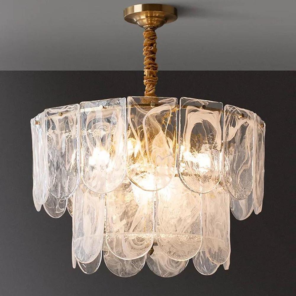 Traditional Classic Chandelier Light Metal Glass Ceiling Light