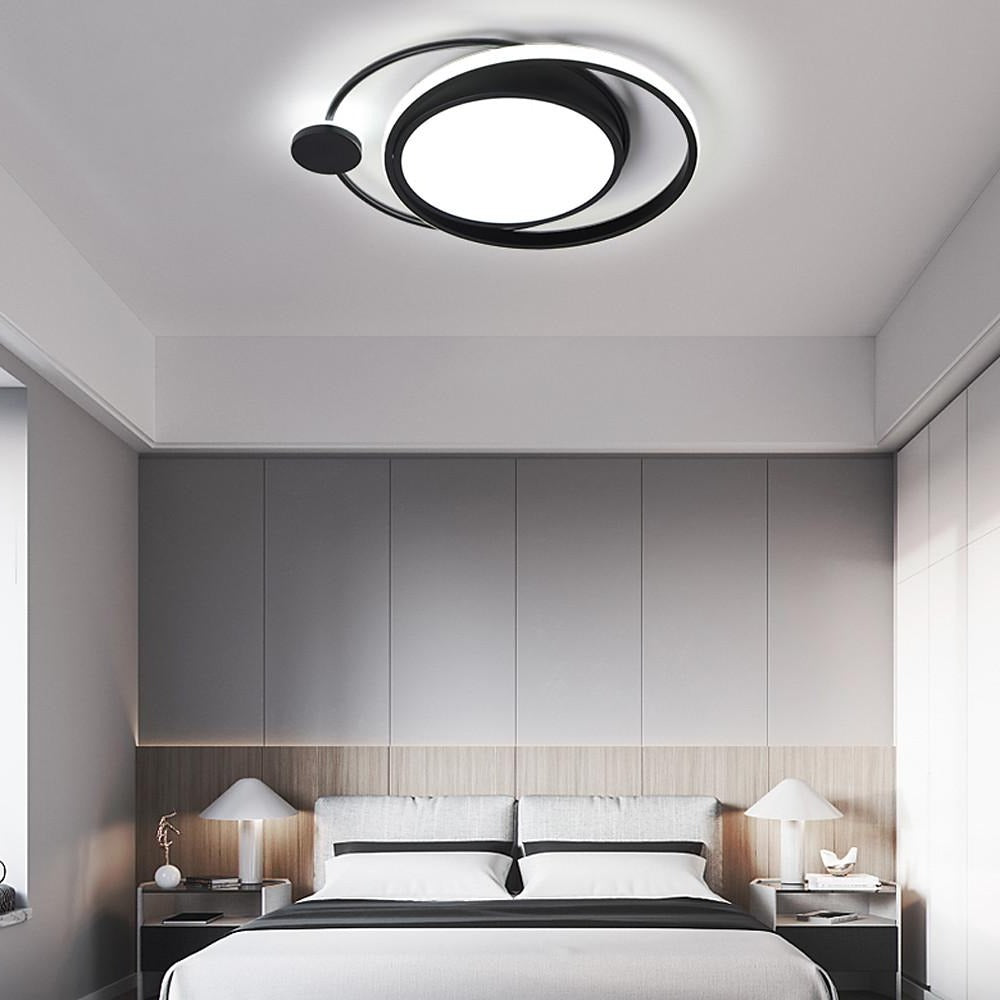 LED Offset Circles Geometric Classic Dimmable Flush Mount Ceiling Light for Bedroom