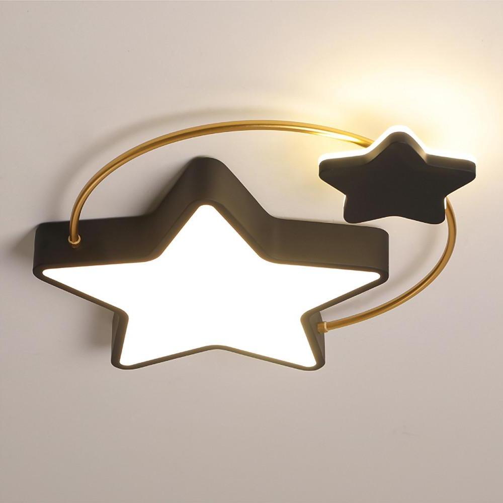 2 Star Shapes Flush Mount Ceiling Light LED Classic Dimmable Baby Kids Lights for Bedroom