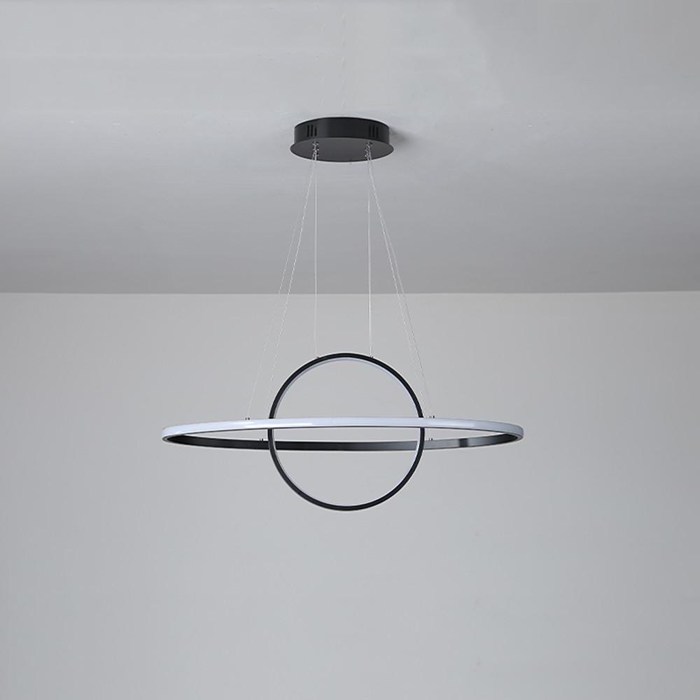 Two Circles LED Metal Adjustable Modern Chandelier Kitchen Island Lighting