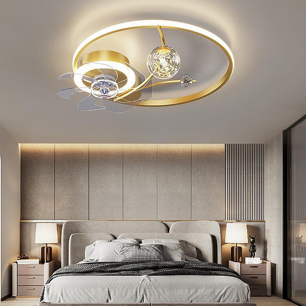 Kids Ceiling Fans with Lights Remote Round Flush Mount Ceiling Fans with LED lights