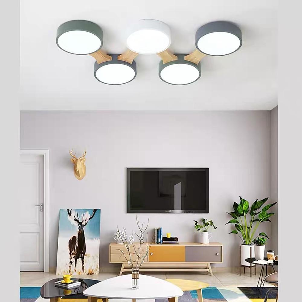 Circular 5 Lights LED Industrial Ceiling Lights Flush Mount Lighting