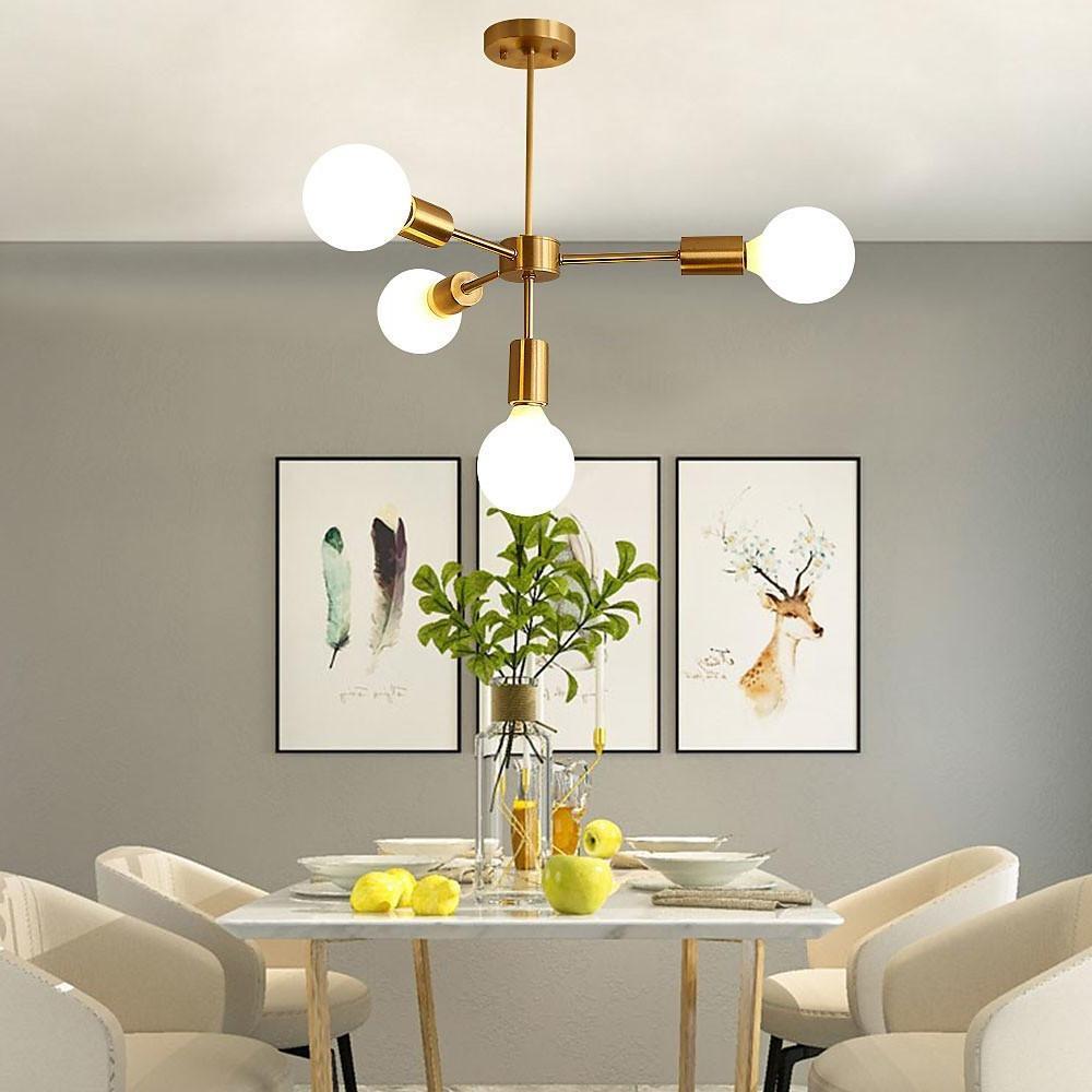 Luxurious Gold 4-Light Pendant Light - Modern 27'' Ceiling Fixture