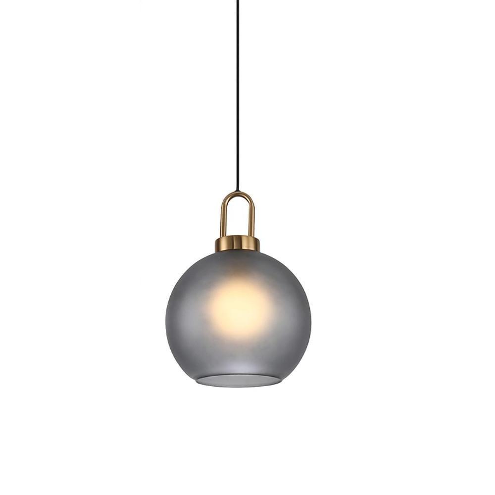 Semi Globe Glass Electroplated Metal LED Industrial Style Pendant Lighting