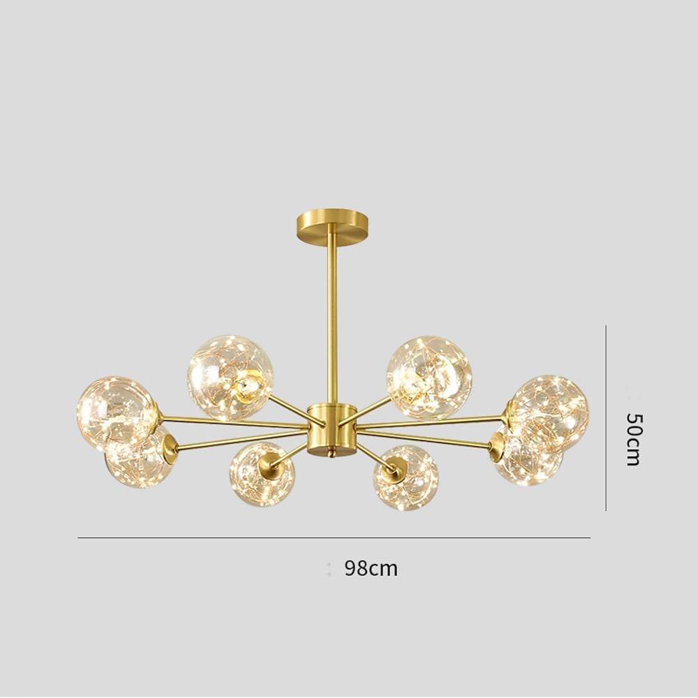 6-light LED Glass Gold Modern Chandelier Kitchen Pendant Lighting