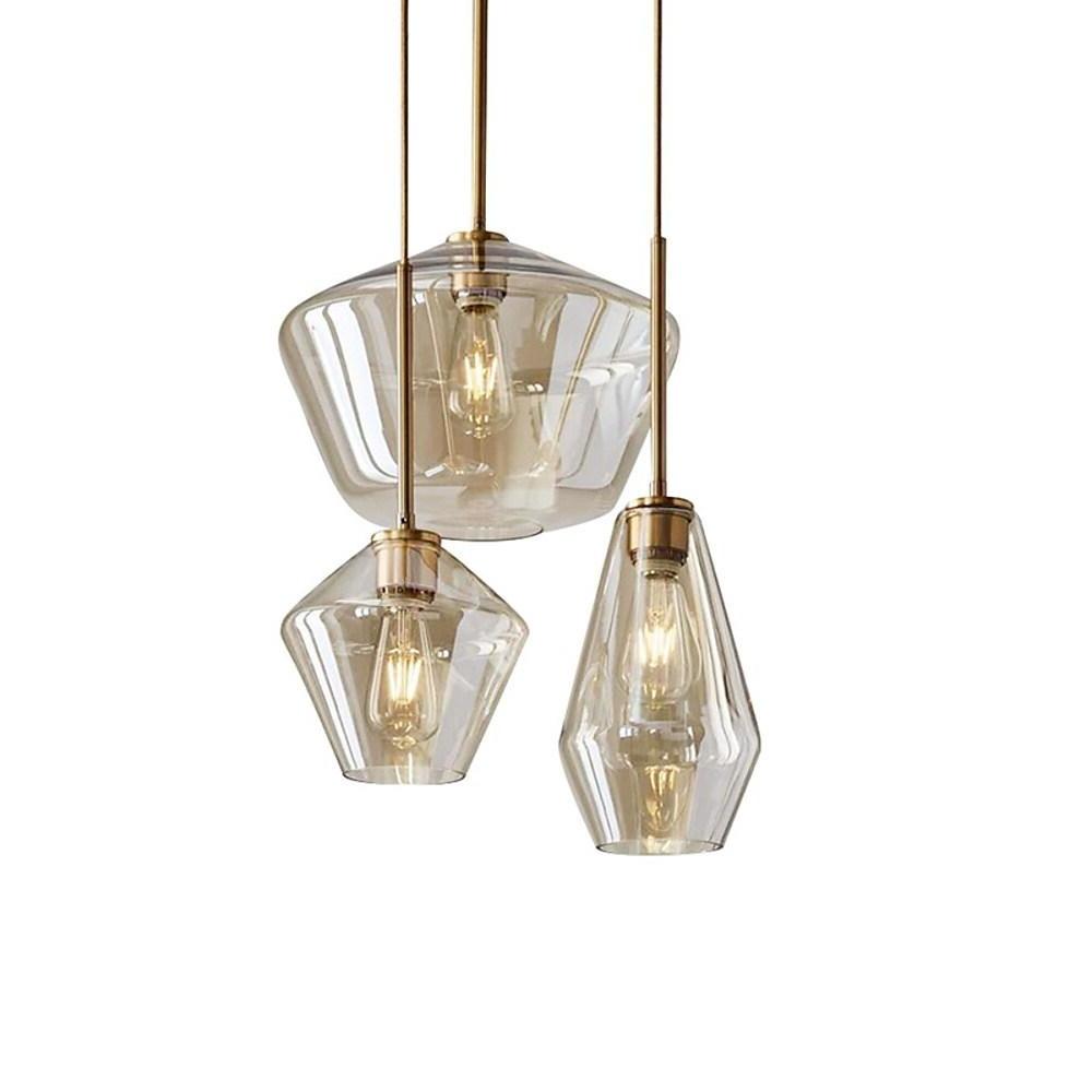 Nordic Classic Copper Glass Pendant Lights Industrial Style Droplight