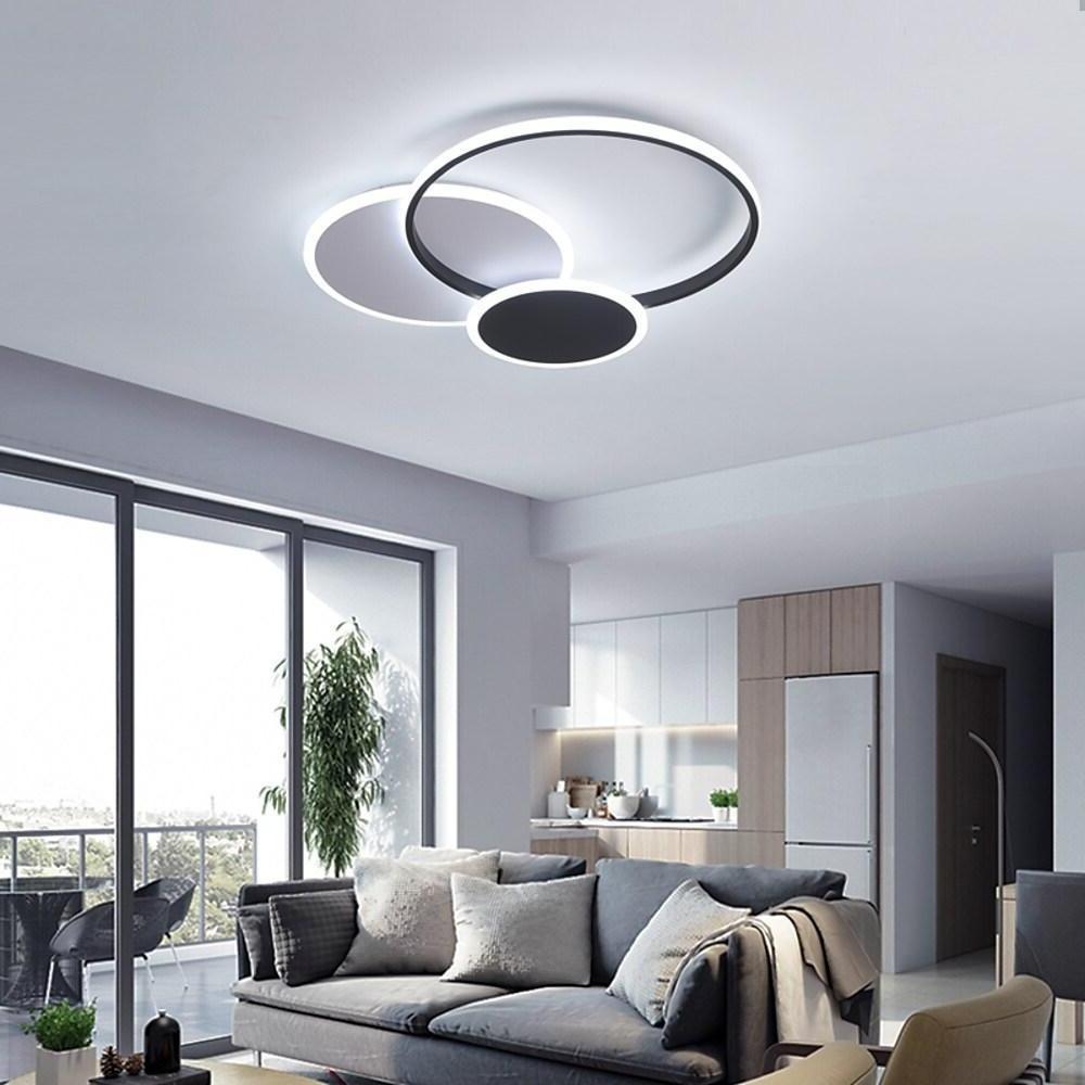 3 Circle Artistic LED Flush Mount Ceiling Light for Bedroom